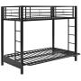 Home Accent Furnishings Sunrise Metal Twin-Over-Futon Bunk Bed in Black