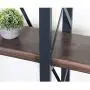 5 Tier Bookcase, LITTLE TREE Solid Wood 5-Shelf Industrial Style Bookcases and Book Shelves, Metal and Wood Free Vintage Bookshelf, Retro Brown