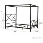 DHP Rosedale Metal 4 Poster Canopy Bed with Crisscross Headboard and Footboard - Queen (Black) DHP Rosedale Metal 4 Poster Canopy Bed with Crisscross Headboard and Footboard - Queen (Black)