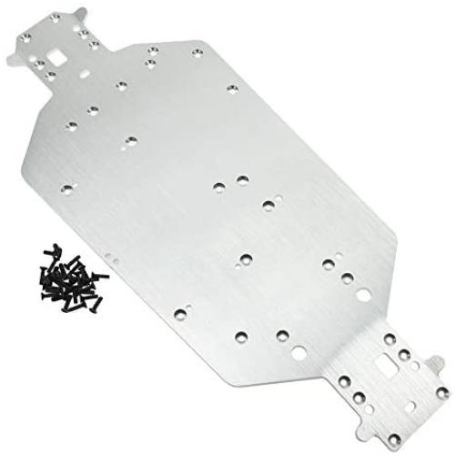 04001 Aluminum Chassis Plate Replacement for RC 1/10 Redcat HSP 94111 94107 Rally Monster Truck Off Road Buggy Upgrade Parts (Silver)