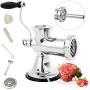 Huanyu Manual Meat Grinder Stainless Steel Hand Meat Sausage Stuffer Manual Meat Grinding Machine Sausage Filler Filling Machine for Pork, Beef Fish Chicken Pepper Mushrooms ect(With ONE SAMLL Enema)