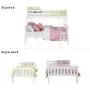 Dorel Living Airlie Solid Wood Bunk Beds Twin Over Full with Ladder and Guard Rail, White Dorel Living Airlie Solid Wood Bunk Beds Twin Over Full with Ladder and Guard Rail, White