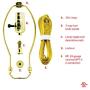 GE, Yellow, 3-Way Kit, Extra Long 8 Ft Clear Cord, 10'' Gold Harp, DIY Lamp Wiring Parts, 250VAC, 250W, UL Listed, 50960