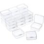 24 Packs Small Clear Plastic Beads Storage Containers Box with Hinged Lid for Storage of Small Items, Crafts, Jewelry, Hardware (2.12 x 2.12 x 0.79 Inches)