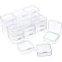 24 Packs Small Clear Plastic Beads Storage Containers Box with Hinged Lid for Storage of Small Items, Crafts, Jewelry, Hardware (2.12 x 2.12 x 0.79 Inches)