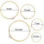 Similane 5 Pieces Embroidery Hoops Bamboo Circle Cross Stitch Hoop Ring 5 inch to 10 inch for Embroidery and Cross Stitch
