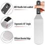 Leonyo Griddle Accessories Set of 7, Stainless Steel Griddle Metal Spatula Scraper Turner for Flat Top Grill Pan BBQ, Anti-Corrosion ABS Handle, Dishwasher Safe, Various Sizes, 6 x Hanging Hooks