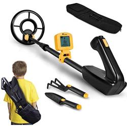 RM RICOMAX Kids Metal Detector - Junior Metal Detector with LCD Display IP68 Waterproof & 2 Lb Lightweight Best Gift for Kids 24 to 35 Adjustable Metal Detector for Kids Best Toy for Boys, Yellow