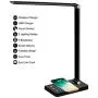Multifunctional LED Desk Lamp with Wireless Charger, USB Charging Port, 5 Lighting Modes,5 Brightness Levels, Sensitive Control, 30/60 min Auto Timer, Eye-Caring Office Lamp with Adapter Multifunctional LED Desk Lamp with Wireless Charger, USB Charging Port, 5 Lighting Modes,5 Brightness Levels, Sensitive Control, 30/60 min Auto Timer, Eye-Caring Office Lamp with Adapter