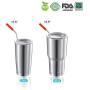 StrawExpert Reusable Stainless Steel Straws Curved with Silicone Tips,Case,Cleaning Brush for 30 oz 20 oz Tumbler Long Metal Straws Drinking Straw for Drinks (10.5 inches,16 Bent)