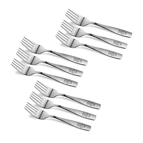 9 Piece Stainless Steel Kids Forks, Kids Cutlery, Child and Toddler Safe Flatware, Kids Silverware, Kids Utensil Set, Includes A Total of 9 Forks for Great Convenience, Ideal for Home and Preschools