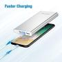 POWERADD Pilot 4GS 12000mAh Portable Charger 8 Pin Input Power Bank with 3A High-Speed Output Compatible with iPhone, iPad, iPod, Samsung and More - Silver (8 Pin Cable Include)