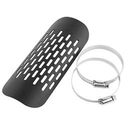 Universal Metal Exhaust Heat Shield Automotive, Motorcycle Motorbike Exhaust Muffler Pipe Heat Shield Heat Insulation Cover Heel Guard Silencer Heat Protection(Black)