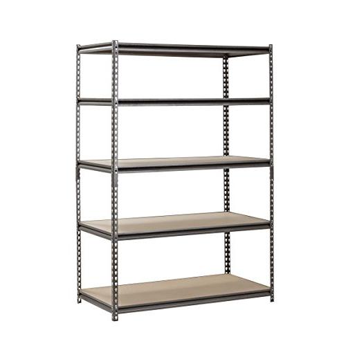 Muscle Rack UR482472PB5PAZ-SV Silver Vein Steel Storage Rack, 5 Adjustable Shelves, 4000 lb. Capacity, 72'' Height x 48'' Width x 24'' Depth