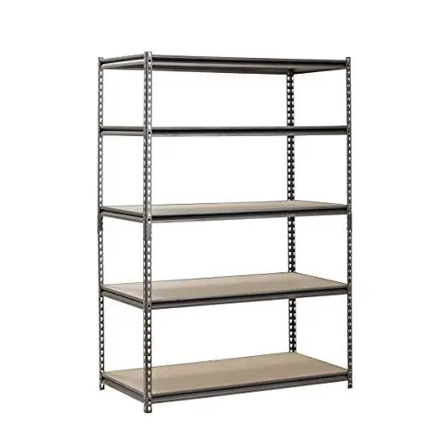 Muscle Rack UR482472PB5PAZ-SV Silver Vein Steel Storage Rack, 5 Adjustable Shelves, 4000 lb. Capacity, 72'' Height x 48'' Width x 24'' Depth