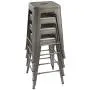Devoko Metal Bar Stools 24'' Indoor Outdoor Stackable Barstools Modern Style Industrial Vintage Counter Bar Stools Set of 4 (Gun) Devoko Metal Bar Stools 24'' Indoor Outdoor Stackable Barstools Modern Style Industrial Vintage Counter Bar Stools Set of 4 (Gun)
