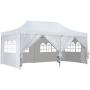 10x20 Ft Pop up Canopy Party Wedding Gazebo Tent Shelter with Removable Side Walls White