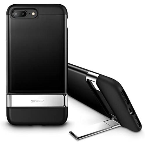 ESR iPhone 8 Plus Case, iPhone 7 Plus Case, Metal Kickstand Case [Vertical and Horizontal Stand] [Reinforced Drop Protection] Hard PC Back with Flexible TPU Bumper for iPhone 5.5 inches(Black)