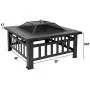 Sibosen Fire Pit, 32'' Fire Pits Outdoor Wood Burning Square Metal Firepit Table w/Mesh Spark Screen, BBQ Grill, Log Grate, Poker, Firepit Cover for Camping Picnic Bonfire Patio Backyard Garden Sibosen Fire Pit, 32'' Fire Pits Outdoor Wood Burning Square Metal Firepit Table w/Mesh Spark Screen, BBQ Grill, Log Grate, Poker, Firepit Cover for Camping Picnic Bonfire Patio Backyard Garden