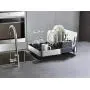 Joseph Joseph Stainless-Steel Extendable Dual Part Dish Rack Non-Scratch and Movable Cutlery Drainer and Drainage Spout, One-size, Gray Joseph Joseph Stainless-Steel Extendable Dual Part Dish Rack Non-Scratch and Movable Cutlery Drainer and Drainage Spout, One-size, Gray