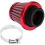 38mm Universal Motorcycle Clamp-On Air Intake Filter Kit, Auto Cold Air Intake Scooter Atv Dirt Pit Bike Motorcycle Air Filter (Red)