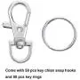 Livder Metal Swivel Lanyard Snap Hooks and Split Key Rings Chain Hook Keychain, 100 Pieces Livder Metal Swivel Lanyard Snap Hooks and Split Key Rings Chain Hook Keychain, 100 Pieces