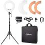 Kshioe 14 Dimmable Led Ring Light, Continuous Lighting Kit Photography Photo Studio Light for Makeup, Camera Smartphone YouTube Video Shooting