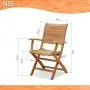 Amazonia Dublin 2-Piece Folding Armchairs | Certified Teak | Ideal for Outdoors and Indoors, with ARMS Amazonia Dublin 2-Piece Folding Armchairs | Certified Teak | Ideal for Outdoors and Indoors, with ARMS