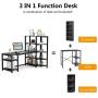 Tribesigns Modern Computer Desk with 5 Tier Storage Shelves, 67 inch Large Office Desk Study Writing Table Workstation with Corner Bookshelf and Tower Shelf for Home Office, Black