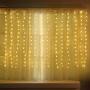 LED Window Curtain Lights, Photo Backdrop Lights Twinkle String Lights with Remote Control for Wedding Party Bedroom Wall Christmas Decorations (Warm White, 6.5 x 5 ft)