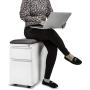 Seville Classics Airlift 2-Drawer Locking Rolling Seat Cushion Home Office Under Desk Pedestal File Storage Cabinet, 12'' W x 23'' D, White