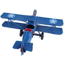 Berry President Vintage Retro Wrought Metal Iron Biplane Plane Aircraft Handicraft Models - Photo Props Home Decor/Ornament/Souvenir (Blue)