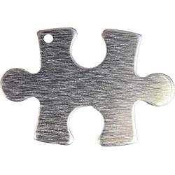 RMP Stamping Blanks, 1 Inch x 1-1/2 Inch Puzzle Piece with Hole, Aluminum 0.063 Inch (14 Ga.) - 50 Pack