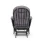 Storkcraft Premium Hoop Glider and Ottoman (Gray Base, Gray Swirl Cushion) – Padded Cushions with Storage Pocket, Smooth Rocking Motion, Easy to Assemble, Solid Hardwood Base