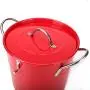 T586 4L Red Metal Double Walled Ice Bucket Set With Lid And Scoop