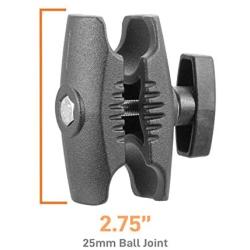 iBOLT Aluminum 2.75 inch Double Socket Arm for All Industry Standard 1-inch / 25mm / B Size Ball adapters