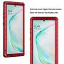 Feitenn Galaxy Note 10 Plus Case Metal, Note 10 Plus 5G Case Heavy Duty, Gorilla Glass Cover Armor Aluminum Bumper Military Shockproof Defender for Samsung Galaxy Note 10 Plus/Note 10+ 5G - Red