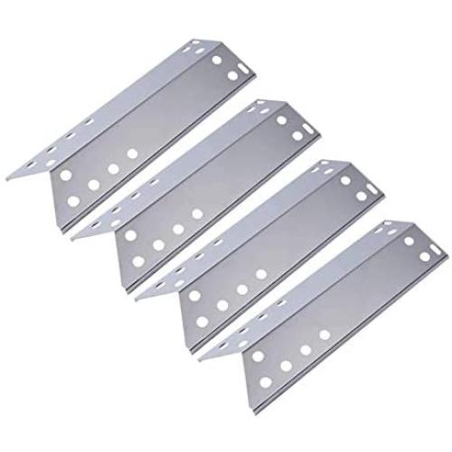 GasSaf Heat Plate Replacement for Kenmore 720-0670A,Nexgrill 720-0670C,Grill Master,Uberhaus and Others,4-Pack Stainless Steal Heat Shield Plate Tent BBQ Burner Cover Flame Tamer(15 1/16x5 1/2inch)