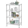 Finnhomy 8-Tier Wire Shelving Unit Adjustable Steel Wire Rack Shelving 8 Shelves Steel Storage Rack or Two 4-Tier Shelving Units with PE mat, Leveling Feet and Safety Device, NSF Certified, Chrome