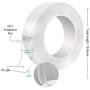 Nano Tape, 17.0Ft Washable Reusable Adhesive Multi-Function Nano Tape, Free to Remove Transparent Traceless Tape, Heavy Duty Silicone Double-Sided Tape Stick to Glass, Metal, Kitchen Cabinets or Tile