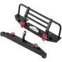 Drfeify RC Metal Front Rear Bumper with LED Lights Spare Parts Fit for Traxxax TRX-4 for SCX10II 90046 1/10 RC Model Cars