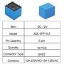 smseace 10PCS T73 12V 5Pin Blue General Purpose Relay Plastic Metal Electronic Component Mini Power Relay T73-B-5P-12V