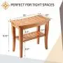 Premium Bamboo Shower Bench with Shelf - Wooden 2-Tier Bathroom and Shoe Organizer with Storage Shelf Premium Bamboo Shower Bench with Shelf - Wooden 2-Tier Bathroom and Shoe Organizer with Storage Shelf