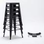 TONGLI Metal Bar Stools Set of 4 Counter Height Stools 24 Inchs Counter Stools Black Bar stools with Backs Bar Height Stools Indoor Outdoor Matte Black, Low Back