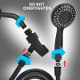 Luxsego High Pressure Handheld Shower Head 5-Setting Powerful Shower Spray against Low Pressure Water Supply Pipeline with Hose with 59 PVC Shower Hose, Adjustable Solid Brass Bracket, Matte Black