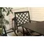MFSTUDIO 5 Piece Black Metal Outdoor Patio Dining Furniture Set with 4 Swivel Chairs and 37'' Steel Frame Slat Larger Square Table with 1.57“ Umbrella Hole for Indoor and Outdoor, Black