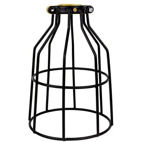 Newhouse Lighting WLG1B Ca Metal Guard for Ceiling Fan, Pendant String Light and Vintage Lamp Shades/Cover, Industrial Wire Fixture Iron Bird Cage, 1 Pack, Black