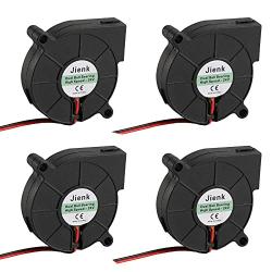 Jienk 4PCS 50mm Brushless Blower Fan DC 24V 5015 Dual Ball Bearing 50x15mm Cooling Fan for Part Cooling 3D Printer Heat Sink