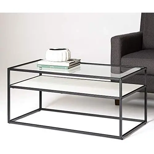 Walker Edison Furniture Modern Reversible Shelf Rectangle Coffee Accent Table Living Room, 40 Inch, White Marble, Grey Concrete Walker Edison Furniture Modern Reversible Shelf Rectangle Coffee Accent Table Living Room, 40 Inch, White Marble, Grey Concrete