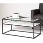 Walker Edison Furniture Modern Reversible Shelf Rectangle Coffee Accent Table Living Room, 40 Inch, White Marble, Grey Concrete